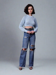 Gaiia Knit Sweater With Open Back