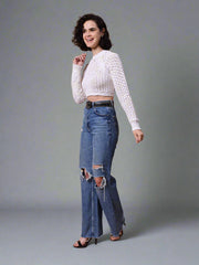 Gaiia Knit Sweater With Open Back