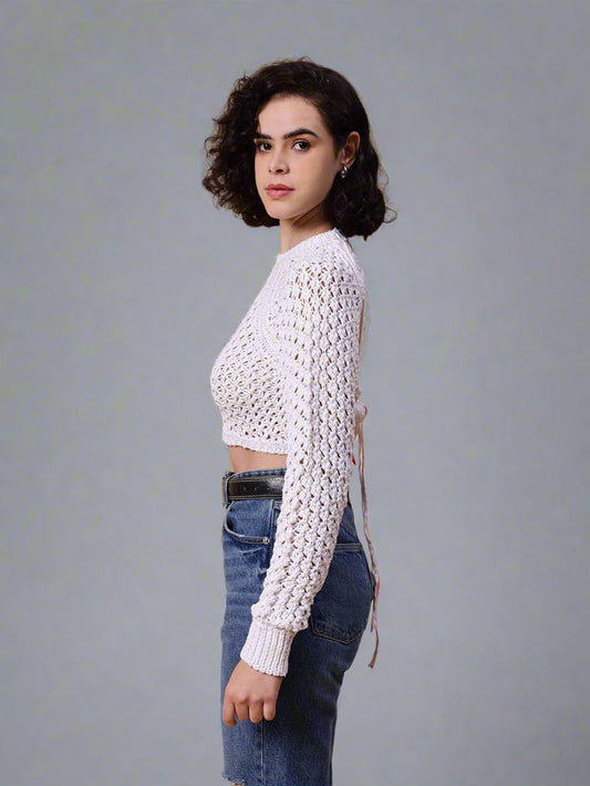 Gaiia Knit Sweater With Open Back