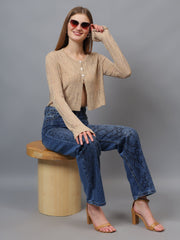 Gaiia Self Design Long Sleeve Top With Button