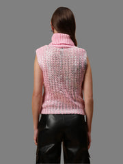 Gaiia Sleeveless High Neck Mettalic Top