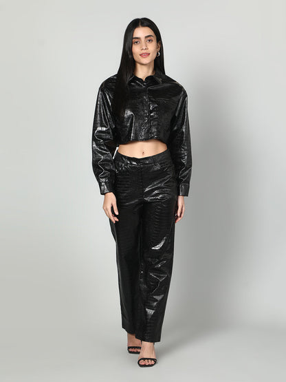 Gaiia Croc Leather Co-Ord Set