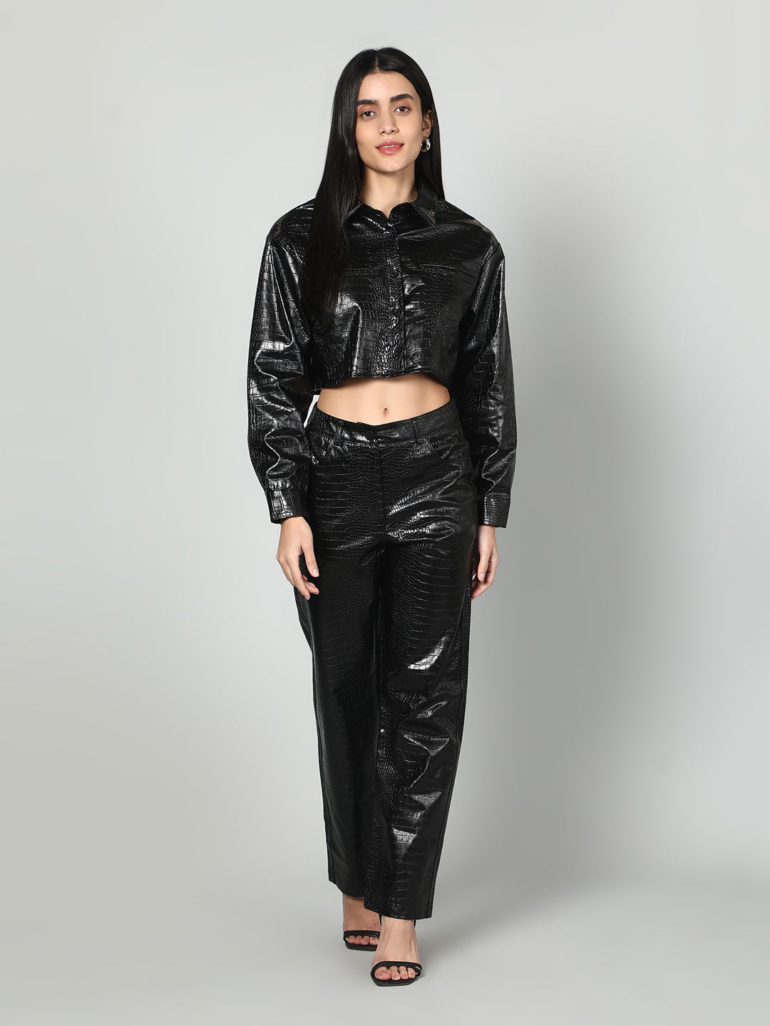 Gaiia Croc Leather Co-Ord Set
