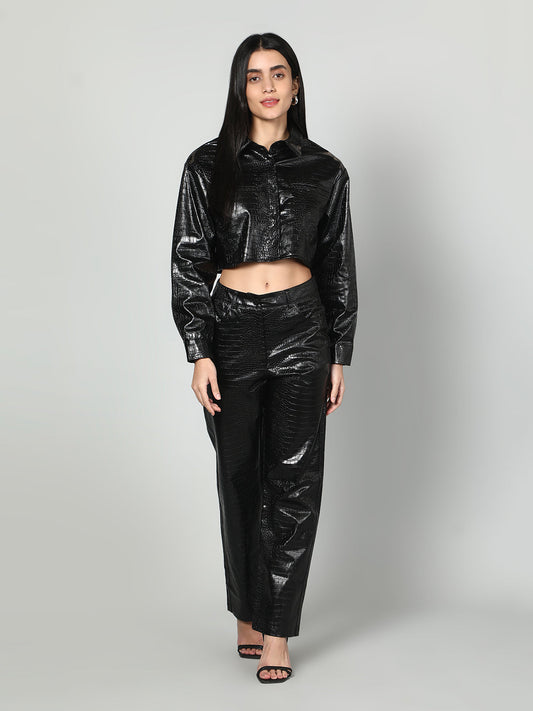Gaiia Croc Leather Co-Ord Set