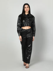 Gaiia Croc Leather Co-Ord Set