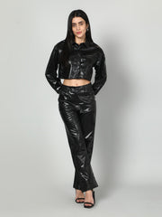 Gaiia Croc Leather Co-Ord Set