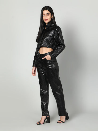 Gaiia Croc Leather Co-Ord Set