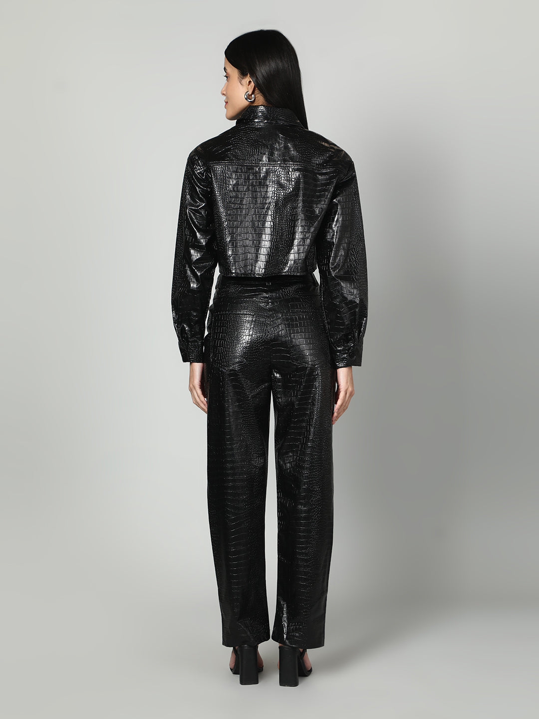 Gaiia Croc Leather Co-Ord Set