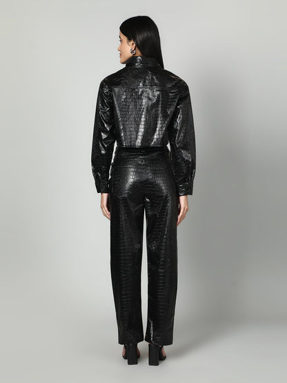 Gaiia Croc Leather Co-Ord Set