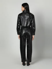 Gaiia Croc Leather Co-Ord Set