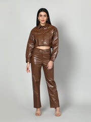 Gaiia Croc Leather Co-Ord Set