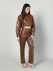 Gaiia Croc Leather Co-Ord Set