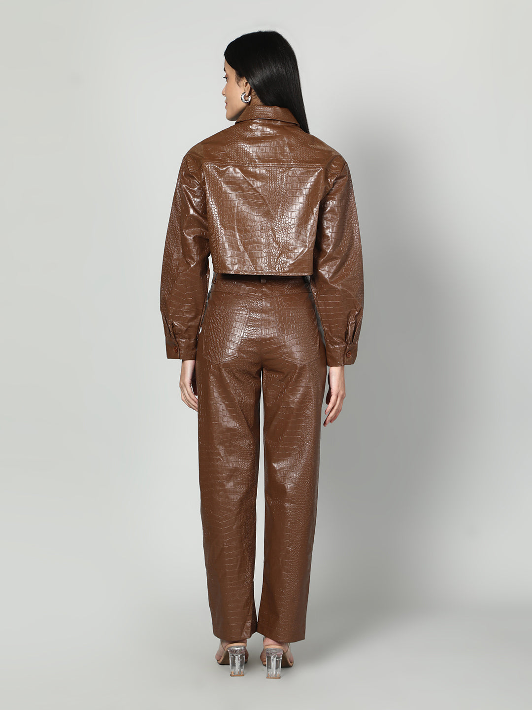 Gaiia Croc Leather Co-Ord Set