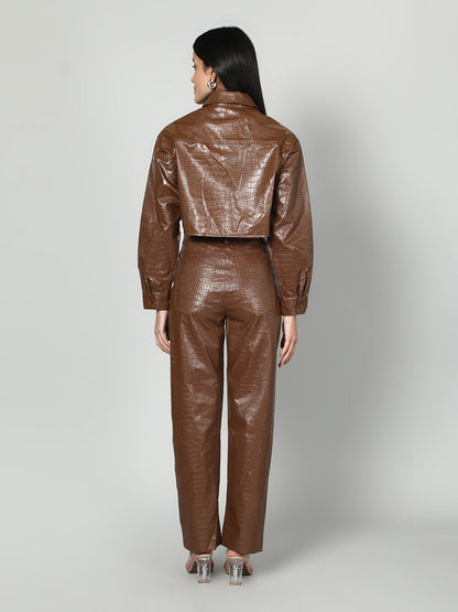 Gaiia Croc Leather Co-Ord Set