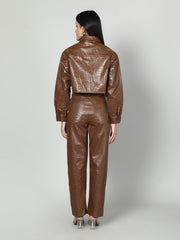 Gaiia Croc Leather Co-Ord Set