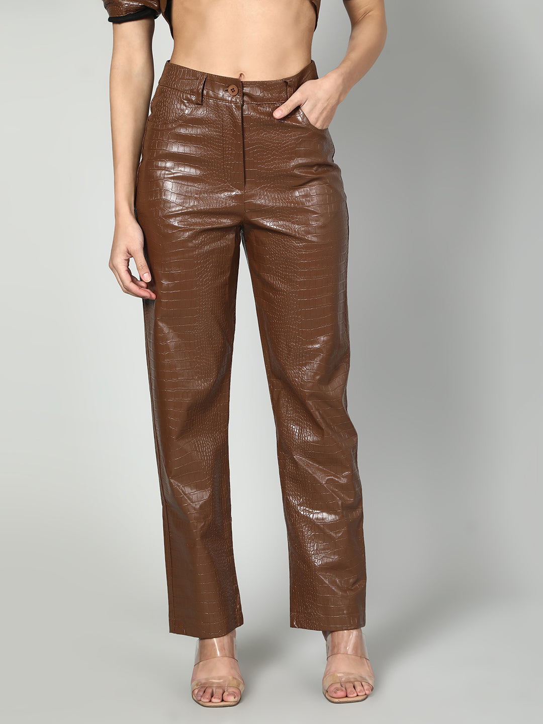 Gaiia Croc Leather Co-Ord Set