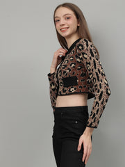 Animal Print Woolen Cardigan