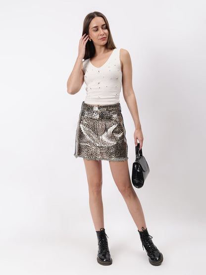 Gaiia Sleeveless Studded Top - Off White