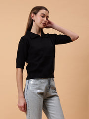 Gaiia Women Collared Winter Top - Off White