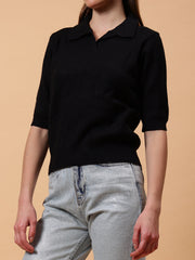 Gaiia Women Collared Winter Top - Off White