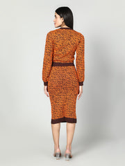 Gaiia Two Color Self Print Skirt Co-Ord Set - Green