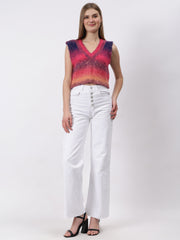 Colourful Winter Cropped Sweater Vest