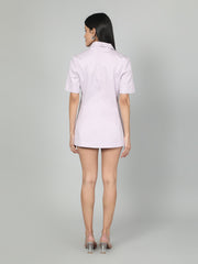 Gaiia Women Solid Half Sleeves Blazer And Shorts Set