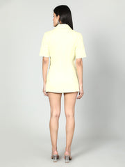 Gaiia Women Solid Half Sleeves Blazer And Shorts Set