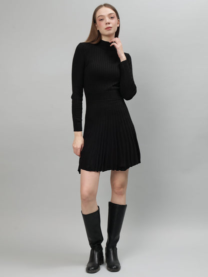 Gaiia Women Ribbed Long Sleeve Winter Dress