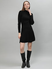 Women Ribbed Long Sleeve Winter Dress