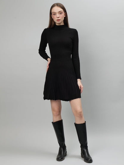 Gaiia Women Ribbed Long Sleeve Winter Dress