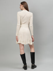 Women Ribbed Long Sleeve Winter Dress
