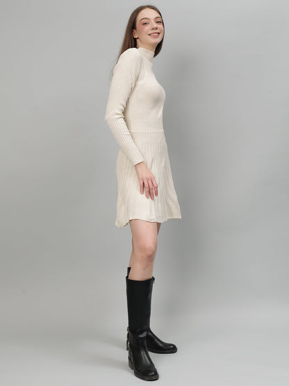 Gaiia Women Ribbed Long Sleeve Winter Dress