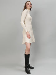 Women Ribbed Long Sleeve Winter Dress