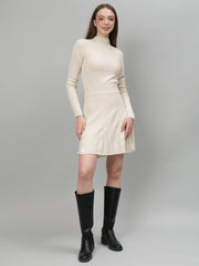 Women Ribbed Long Sleeve Winter Dress