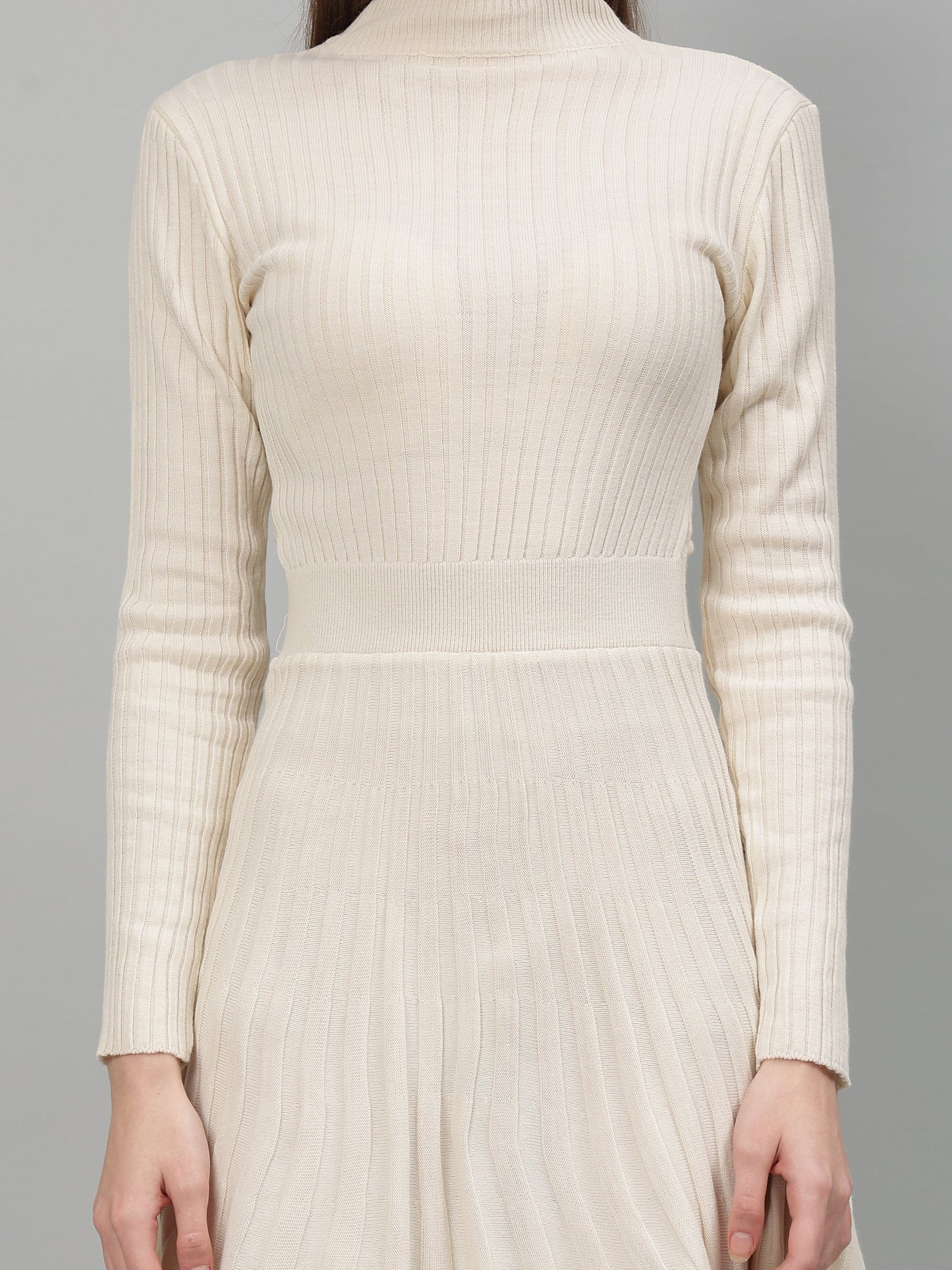 Gaiia Women Ribbed Long Sleeve Winter Dress