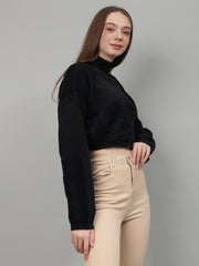 Solid Colour High Neck Pullover