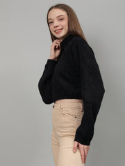 Solid Colour High Neck Pullover