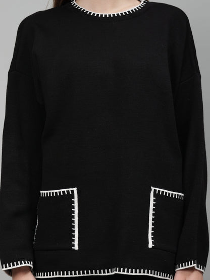 Gaiia New Round Neck Pocket Pattern Co-Ord Set