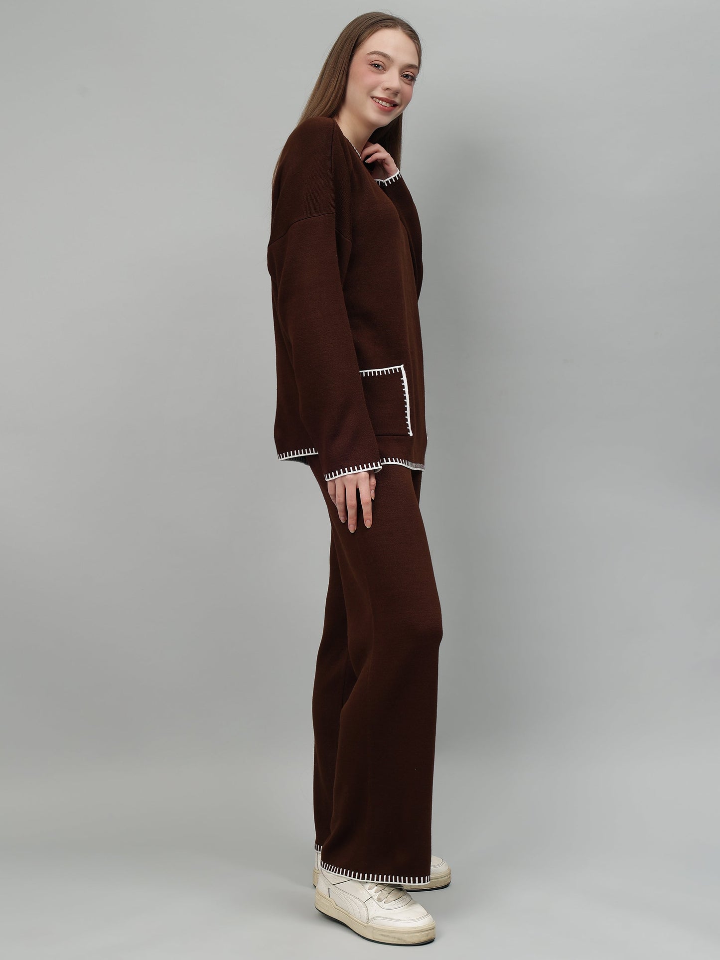 Gaiia New Round Neck Pocket Pattern Co-Ord Set