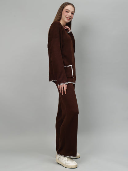 Gaiia New Round Neck Pocket Pattern Co-Ord Set