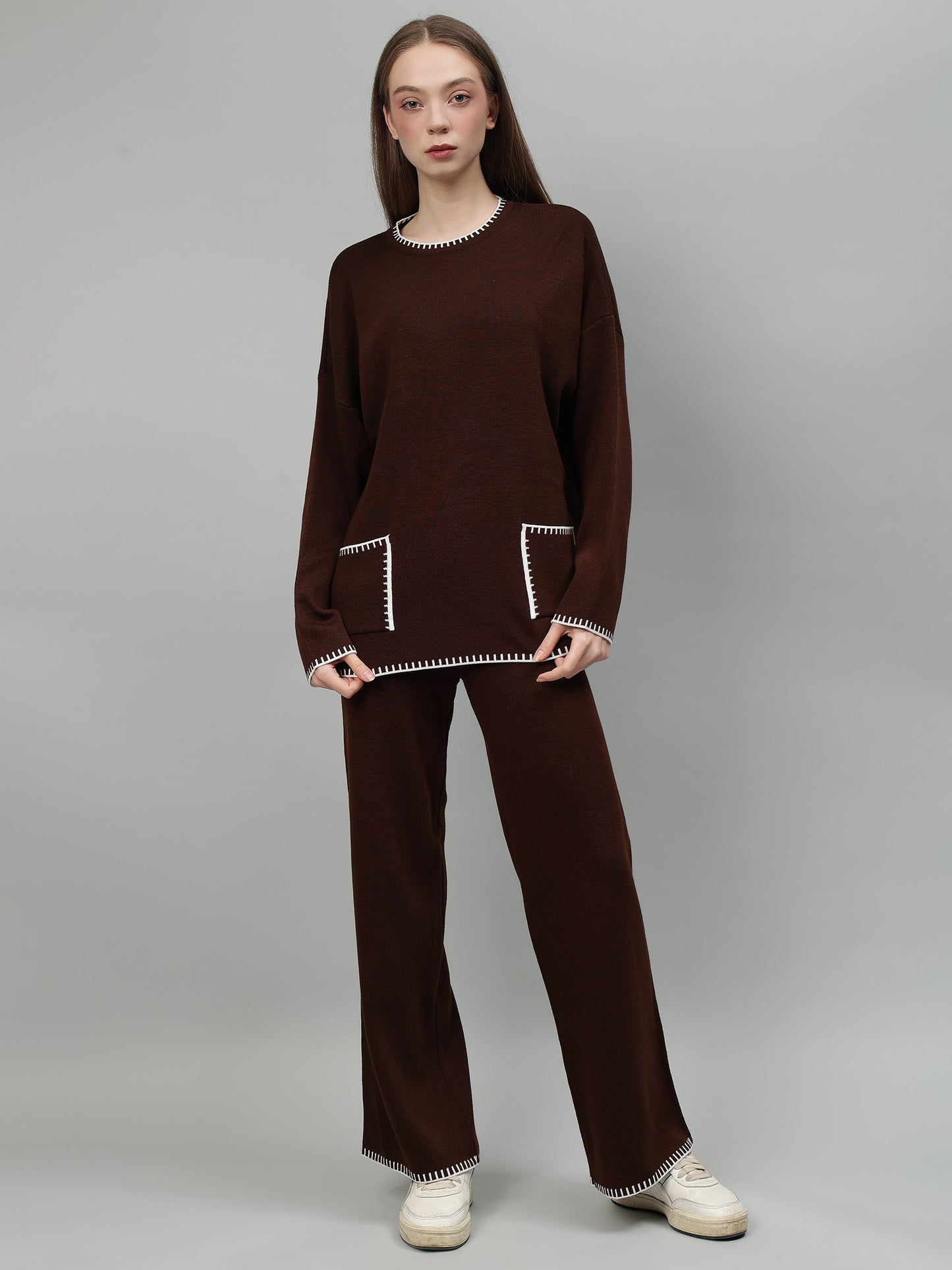 Gaiia New Round Neck Pocket Pattern Co-Ord Set