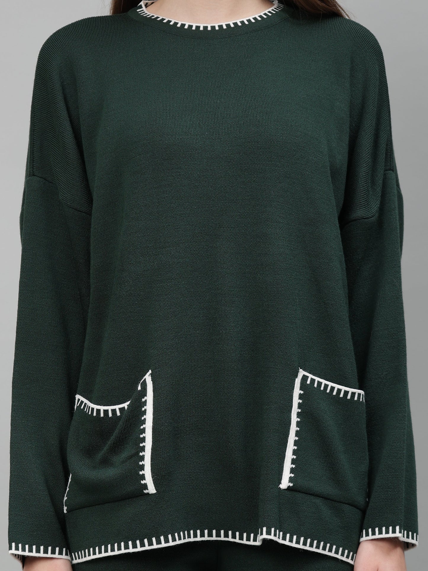 Gaiia New Round Neck Pocket Pattern Co-Ord Set