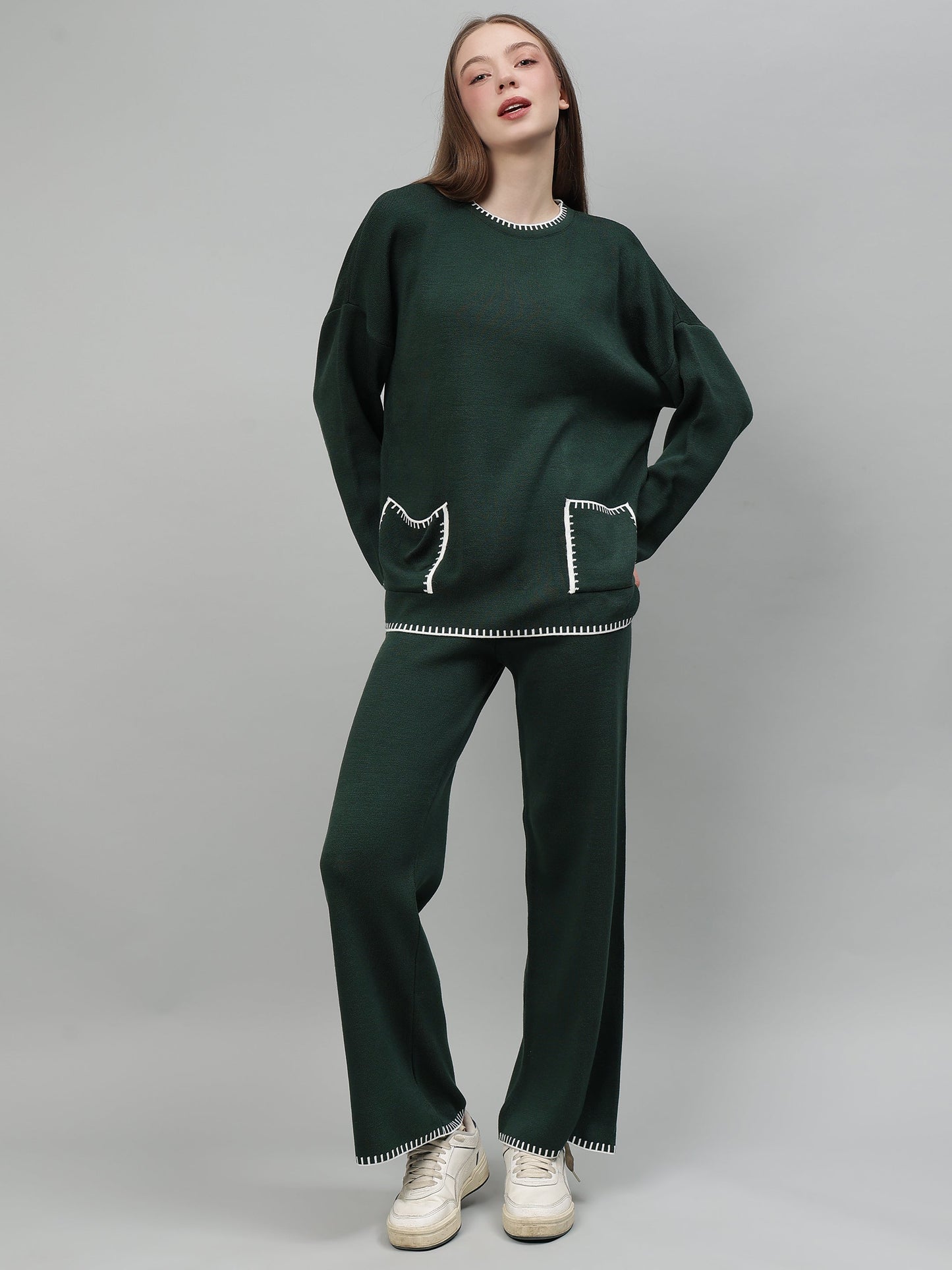 Gaiia New Round Neck Pocket Pattern Co-Ord Set