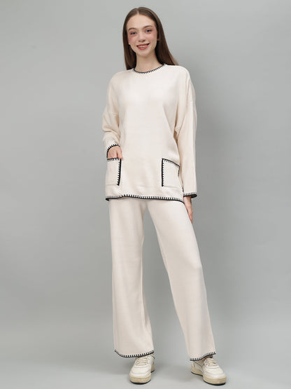 Gaiia New Round Neck Pocket Pattern Co-Ord Set