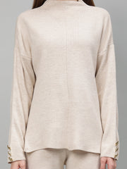 Gaiia Women Solid Color High Neck Co-Ord Set