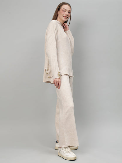 Gaiia Women Solid Color High Neck Co-Ord Set