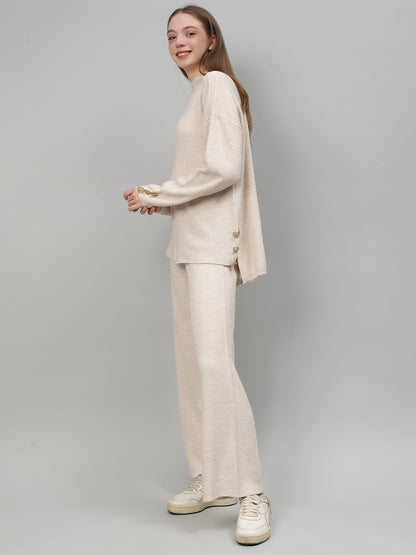 Gaiia Women Solid Color High Neck Co-Ord Set