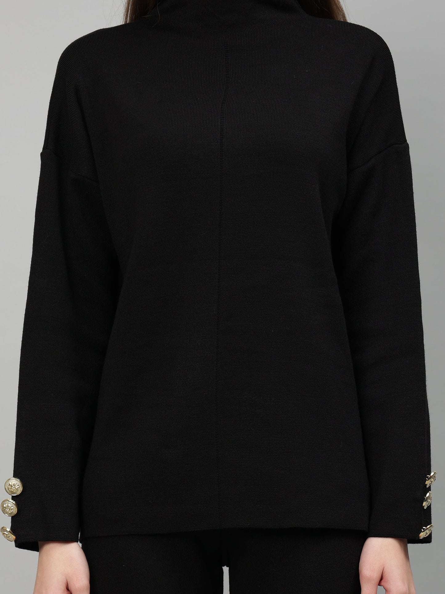 Gaiia Women Solid Color High Neck Co-Ord Set