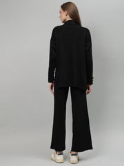 Gaiia Women Solid Color High Neck Co-Ord Set